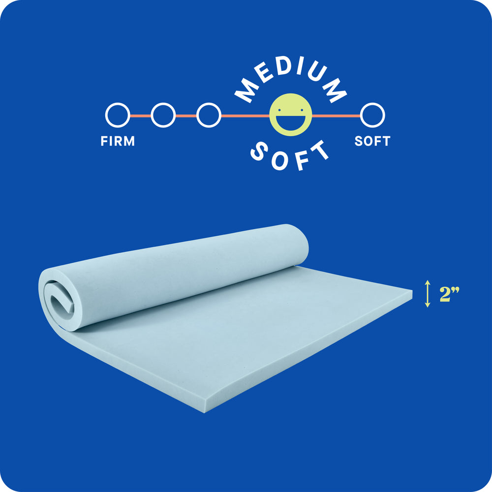 Sealy - Sealy® Dreamlife™ 2” Gel Memory Foam Mattress Topper, CA King - Blue_1