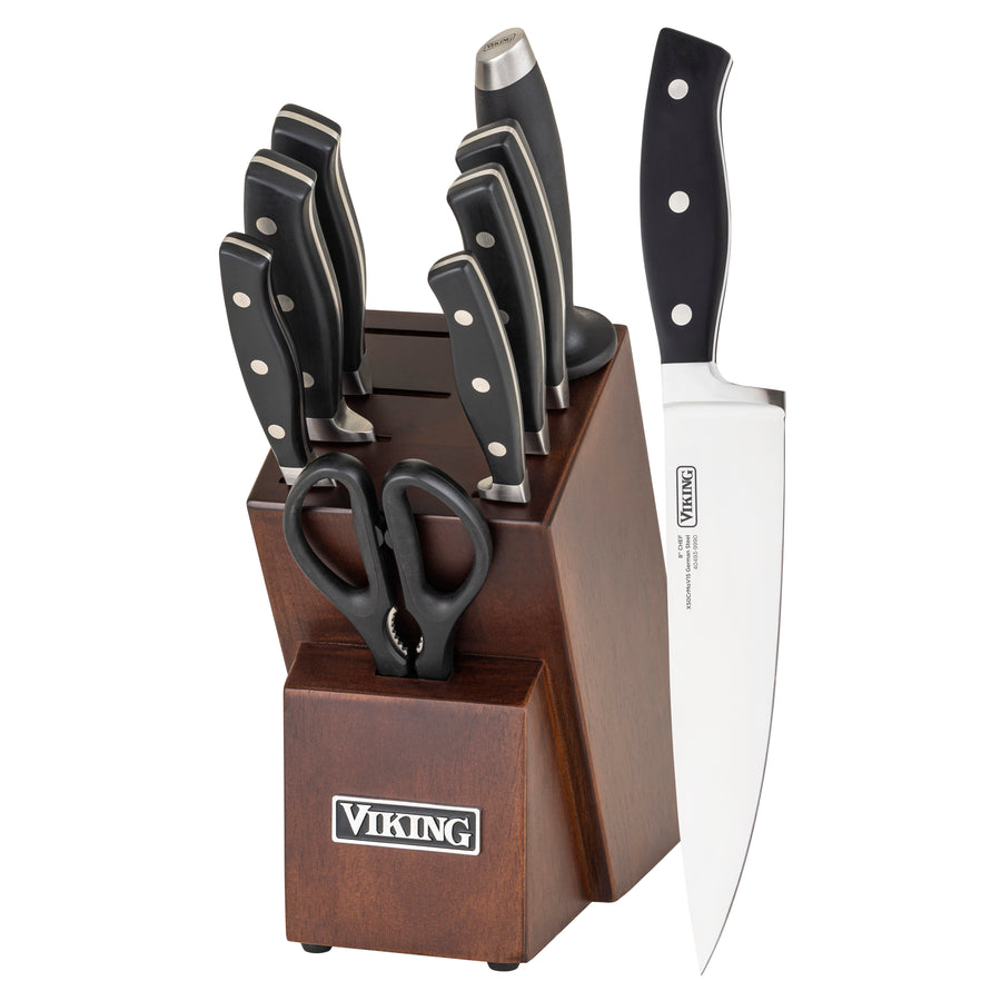 Viking 10-Piece True Forged Cutlery Set with Walnut Block - Multicolor_0