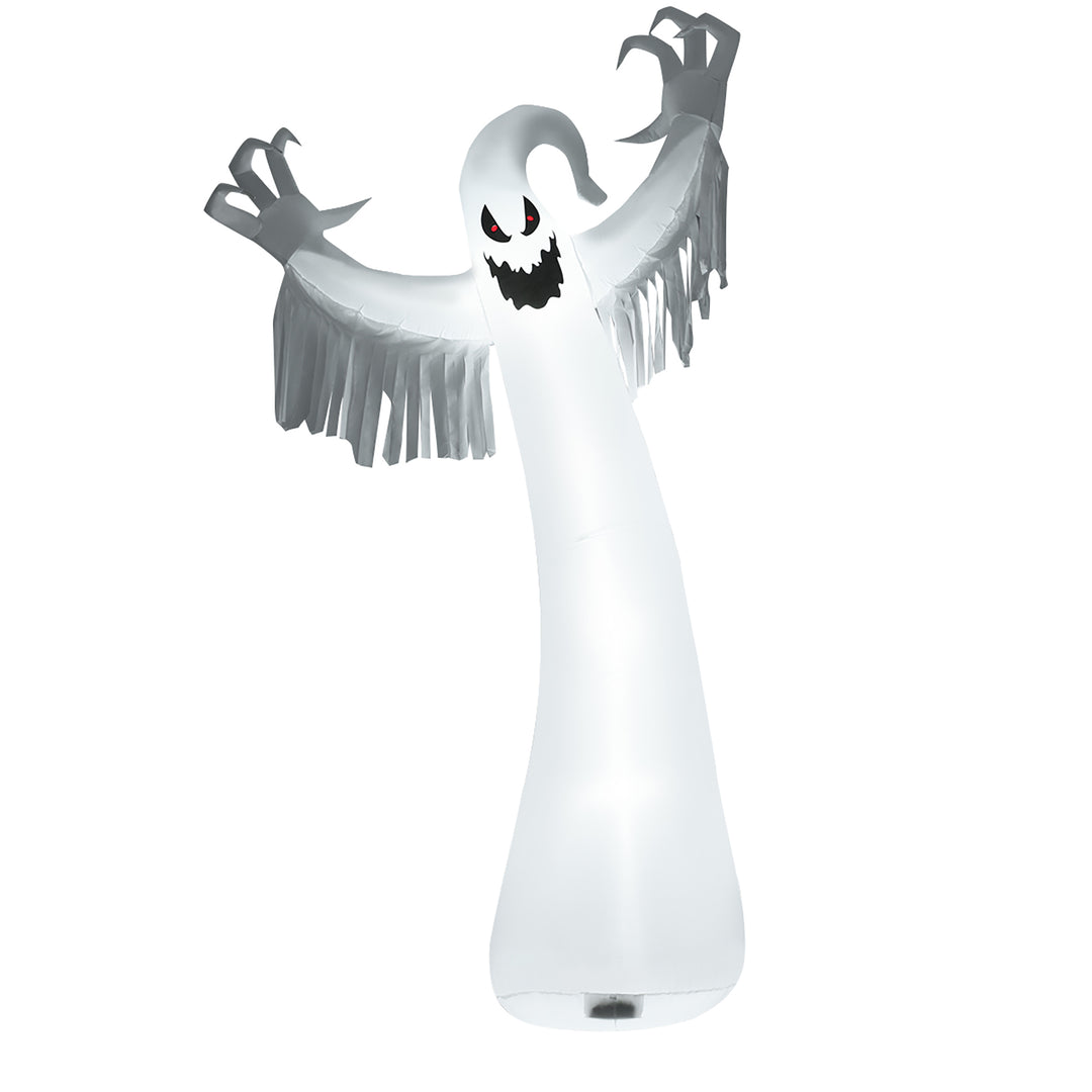 Costway - 12ft Inflatable Halloween Blow Up Ghost Decoration w/ Built-in LED Light - White/Black_1