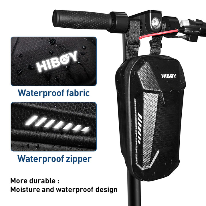 HiBoy - Waterproof and Stable Handlebar Bag for Electric Scooter/Electric Bike/Bicycle/Motorcycle - Black_9