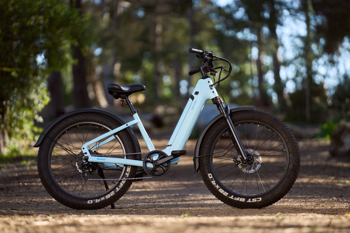 Velotric Nomad 1 Step-Through Fat Tire Ebike with 55 miles Max Range and 25 MPH Max Speed UL Certified- Sky Blue - Sky Blue_5