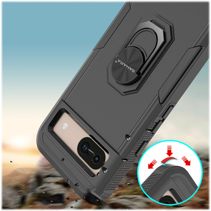 SaharaCase - Raider Series Kickstand Case for Google Pixel 8a - Scorpion Black_6