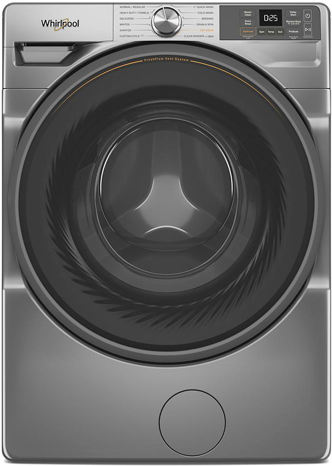 Whirlpool - 4.5 Cu. Ft. High Efficiency Smart Front Load Washer with FreshFlow Vent System - Radiant Silver_0