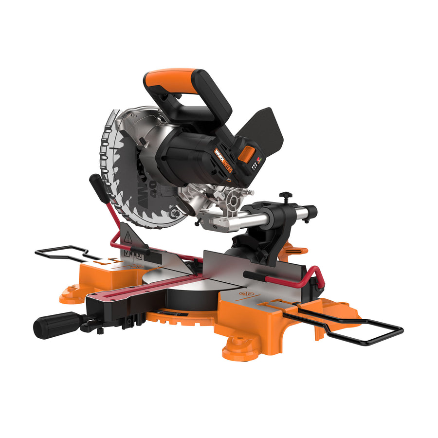 WORX - 20V 7.25" Cordless Compound Miter Saw (1 x 4.0 Ah Battery and 1 x Charger) - Black_0