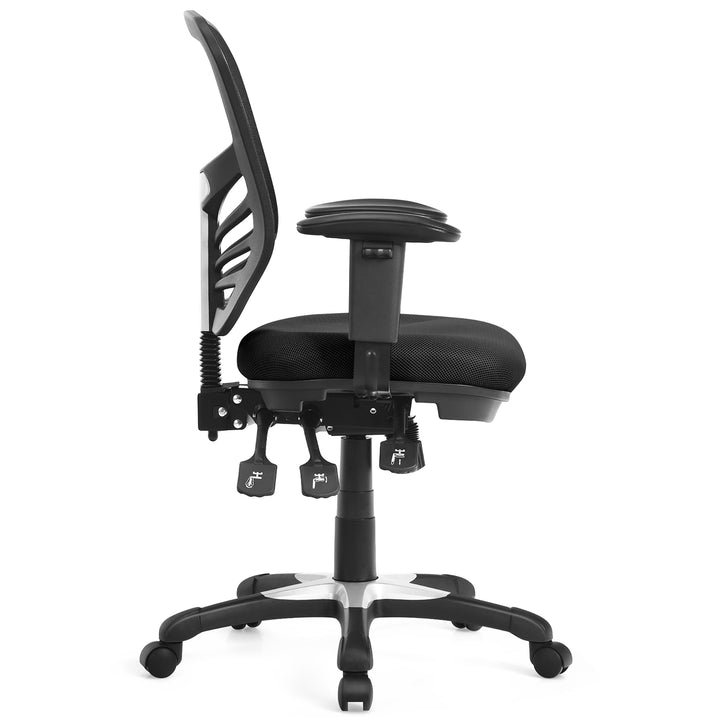 Costway - Mesh Office Chair 3-Paddle Computer Desk Chair with Adjustable Seat - Black_9