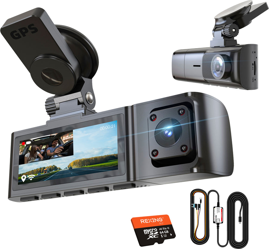 Rexing - R316 4K GPS WiFi Front & Cabin Cam - Black_0