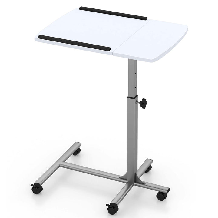 Costway - Mobile Standing Desk Height Adjustable Sit to Stand Laptop Desk - White_9