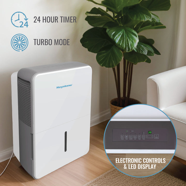 Keystone - 50 Pint Dehumidifier with Electronic Controls - White_6