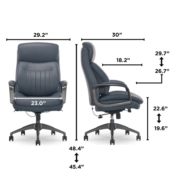 La-Z-Boy - Calix Big and Tall Executive Chair with TrueWellness Technology Office Chair - Slate_2