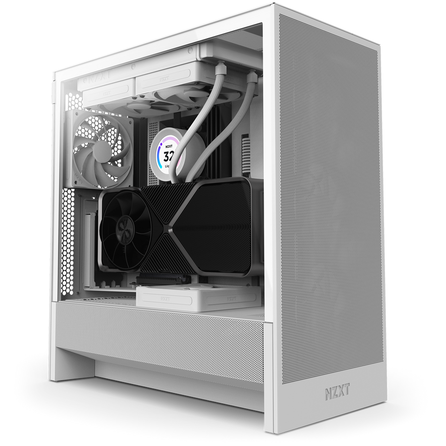 NZXT - H5 Flow 2024 Compact ATX Mid-Tower Airflow Case - White_0