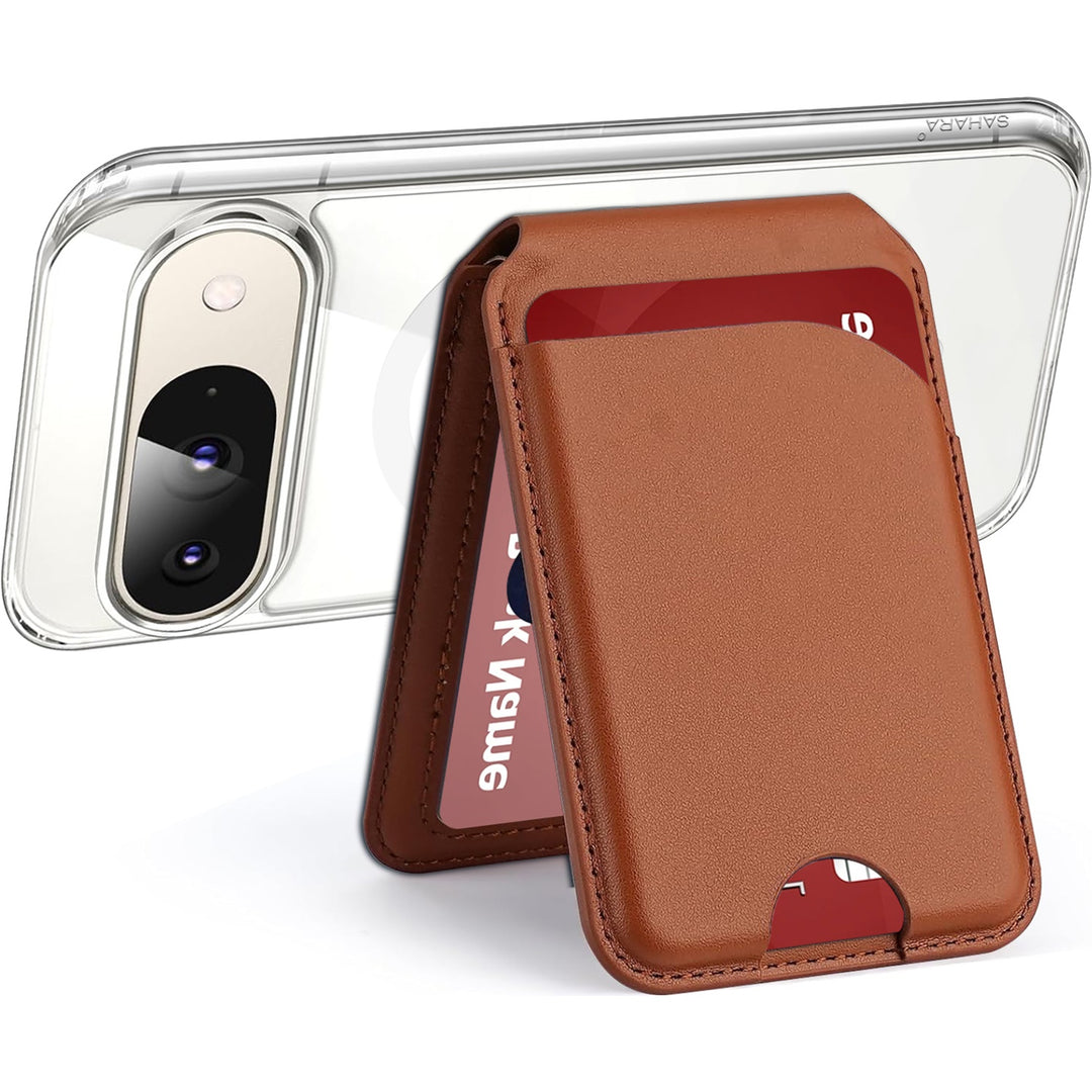 SaharaCase - Venture Series Wallet Case for Google Pixel 9/9 Pro - Clear/Desert Brown_1