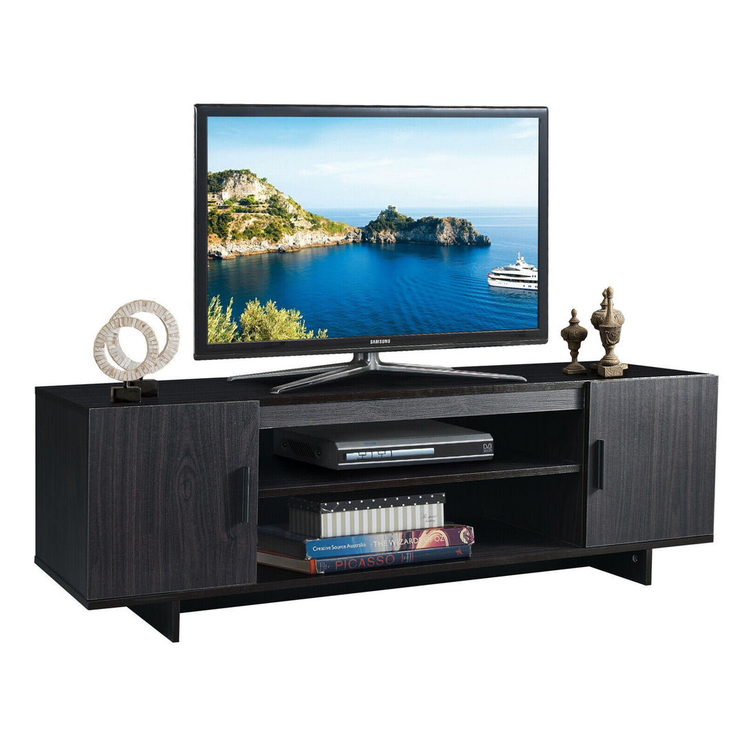 Costway - Modern TV Stand Media Entertainment Center for TV's up To 65'' w/Storage Cabinet - Black_0