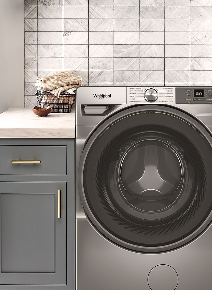 Whirlpool - 4.5 Cu. Ft. High Efficiency Smart Front Load Washer with FreshFlow Vent System - Radiant Silver_18