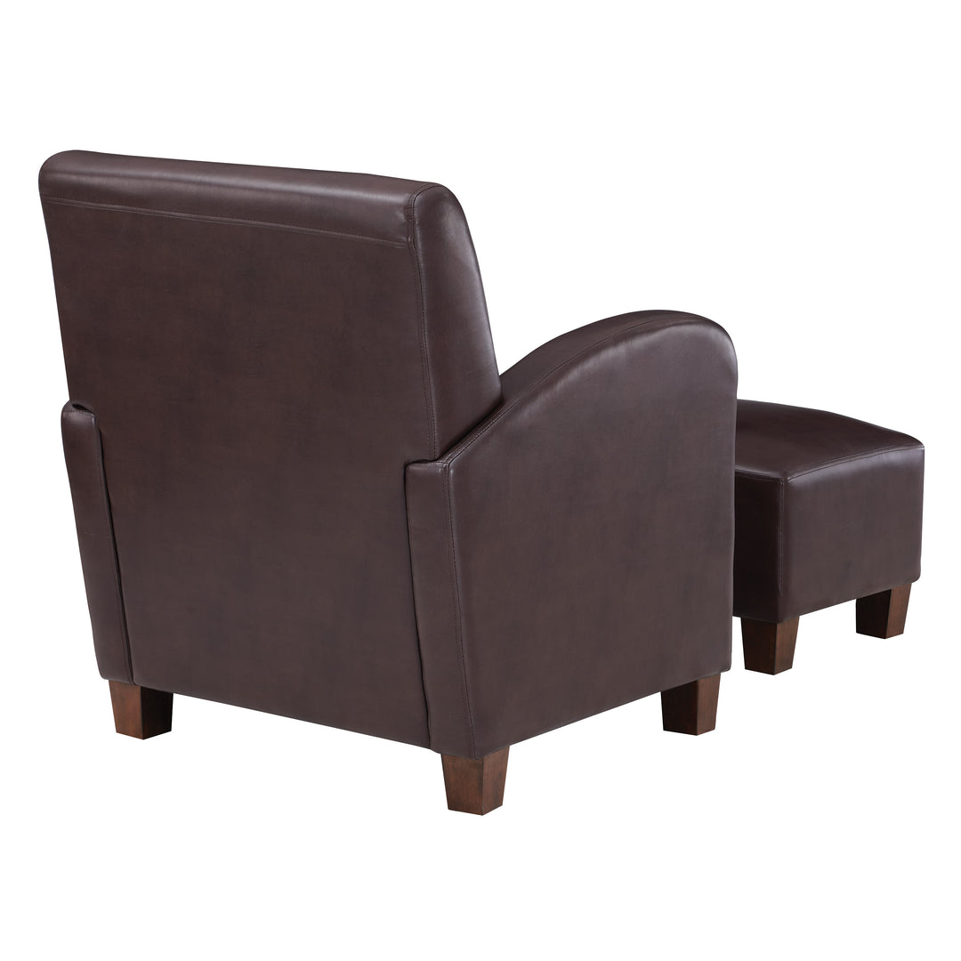 OSP Home Furnishings - Aiden Chair & Ottoman Faux Leather - Cocoa_3