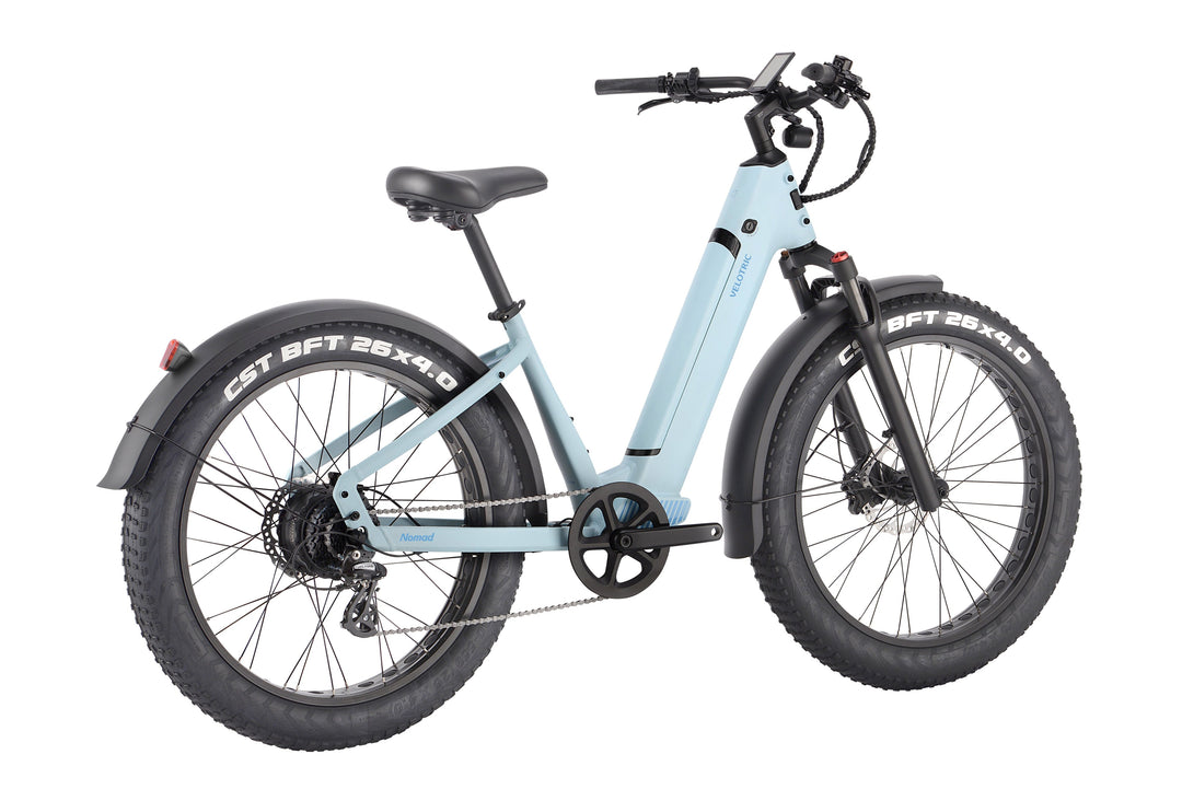 Velotric Nomad 1 Step-Through Fat Tire Ebike with 55 miles Max Range and 25 MPH Max Speed UL Certified- Sky Blue - Sky Blue_1