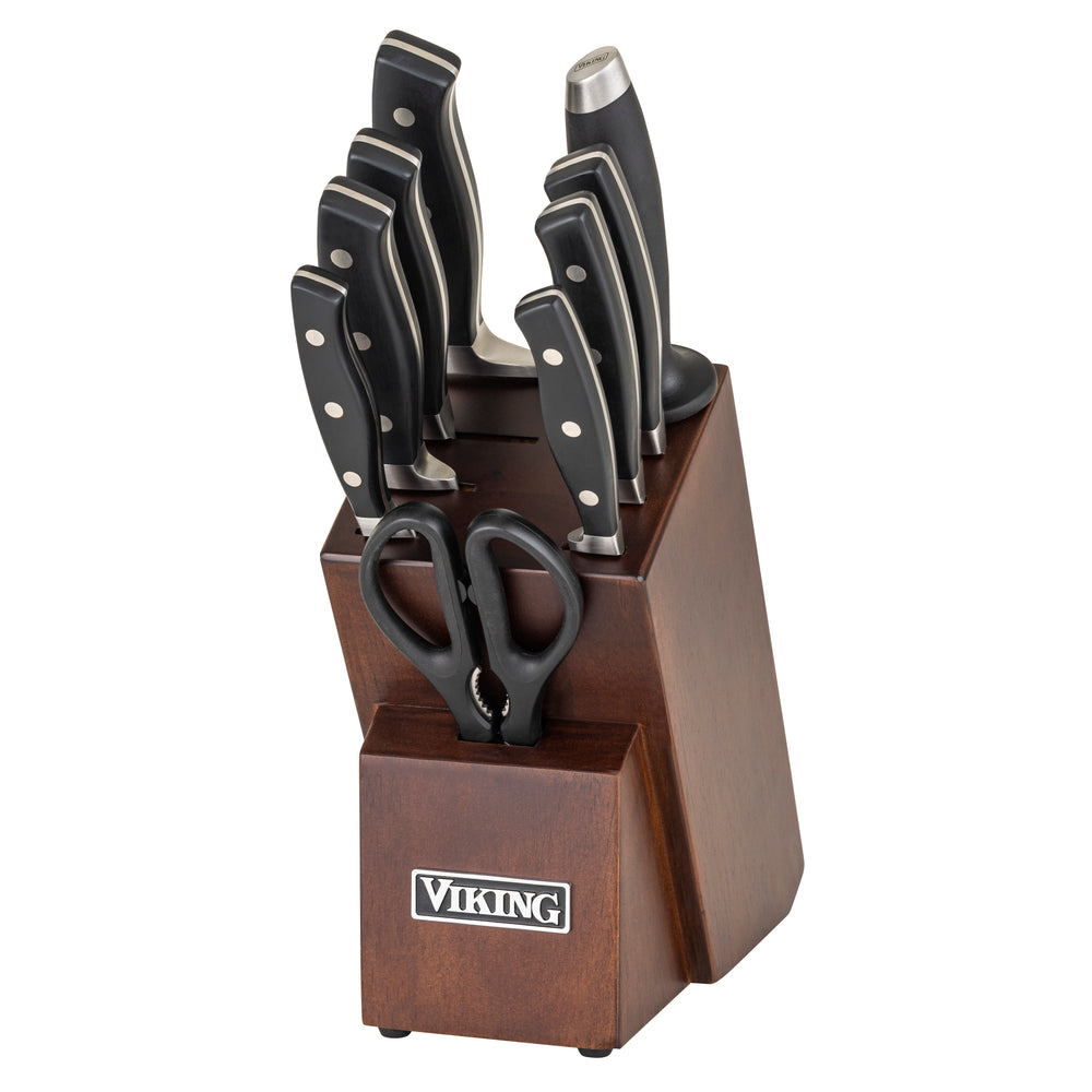 Viking 10-Piece True Forged Cutlery Set with Walnut Block - Multicolor_1