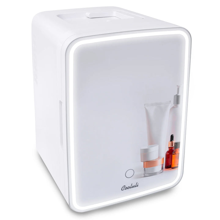 Cooluli Glow Beauty 10L Mini Fridge with Mirror LED (White) - White_0