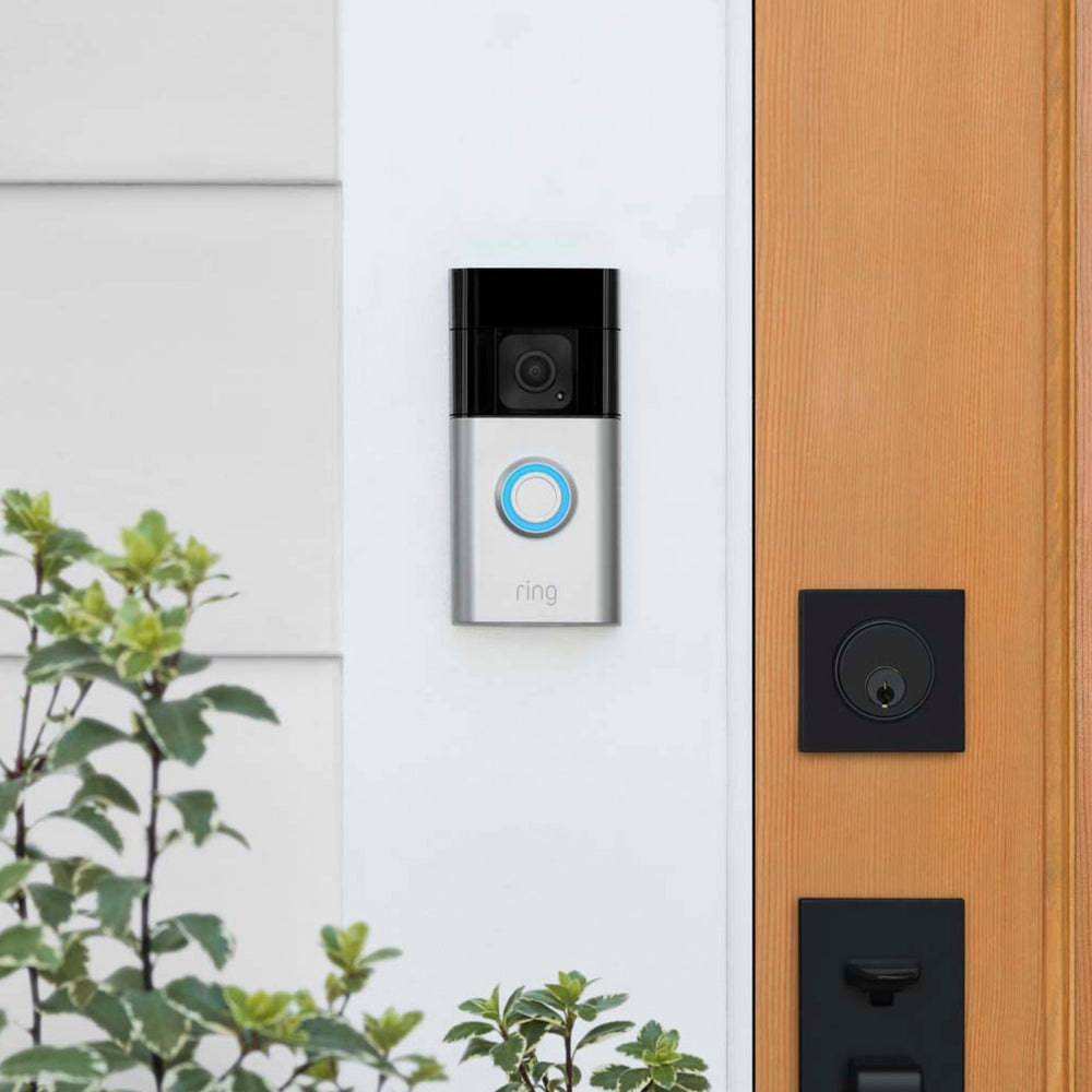 Ring - Essential Security Set with Battery Doorbell Plus and Indoor Cam - Satin Nickel and White_1