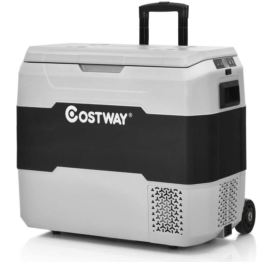 Costway - 42 QT Portable Car Refrigerator Dual-Zone Car Cooler - Gray_0