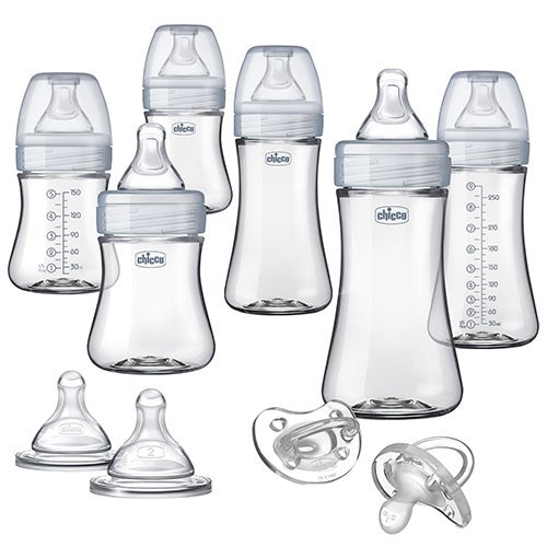 Duo Deluxe Hybrid Baby Bottle Starger Gift Set Clear/Gray_0