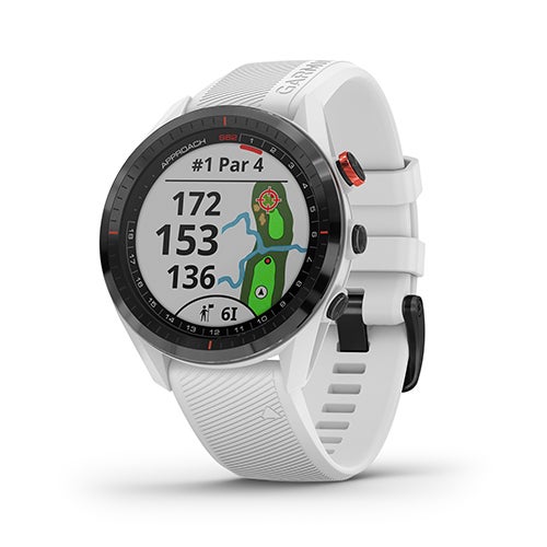 Approach S62 Golf Smartwatch Black Bezel w/ White Band_0