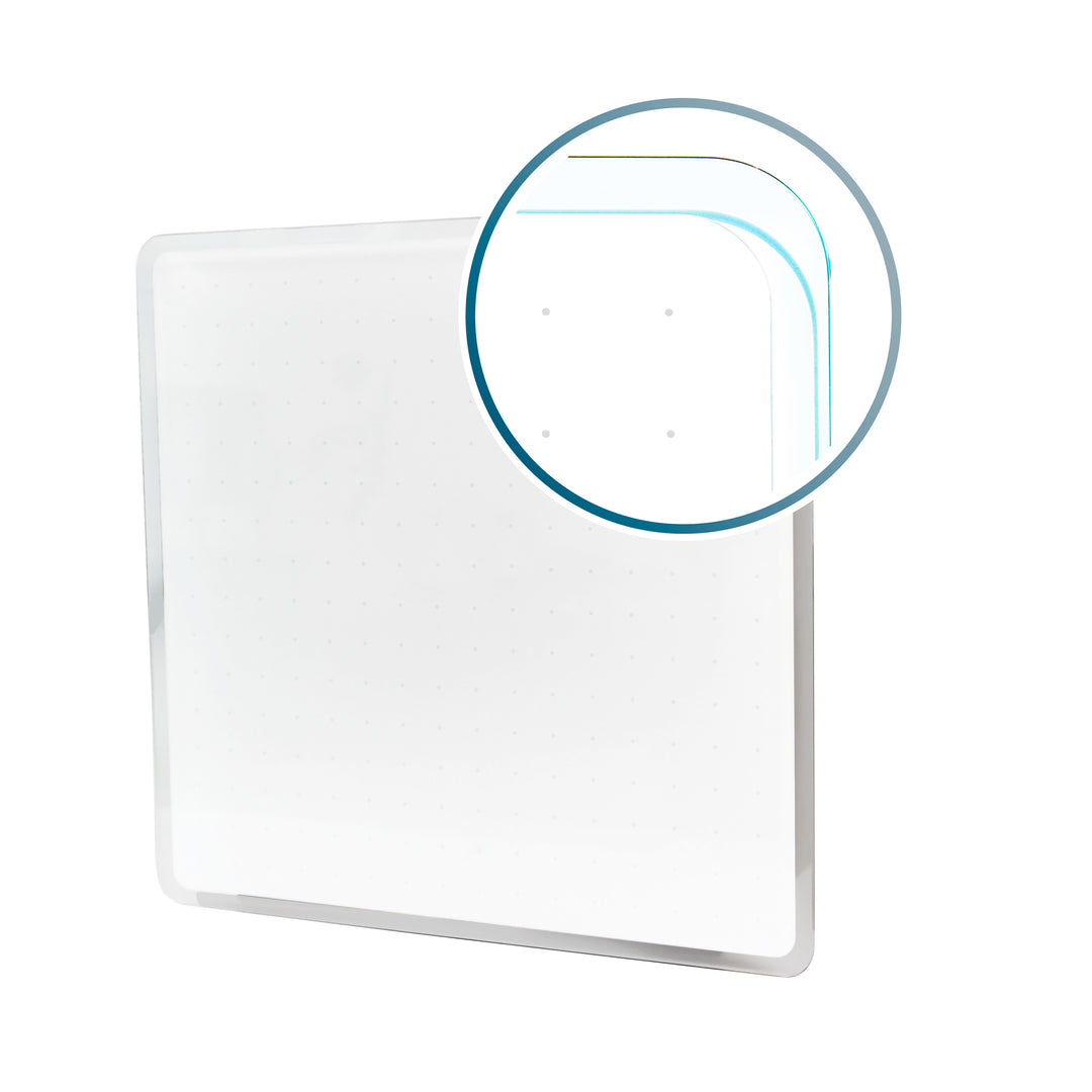 Floortex Glass Magnetic Grid Board 14" x 14" in White - White_3