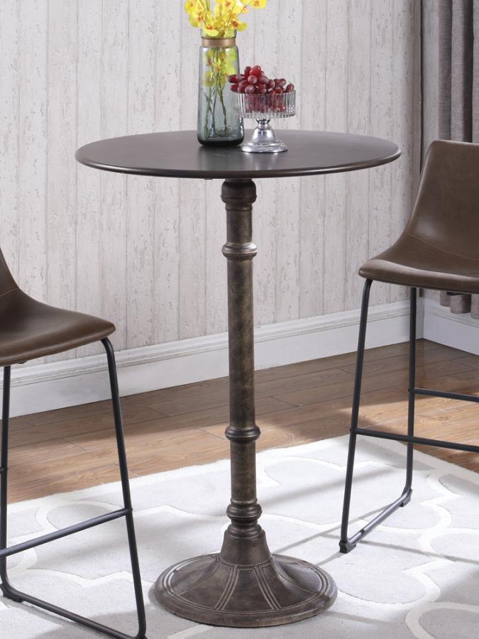Round Bar Table Dark Russet and Antique Bronze_0