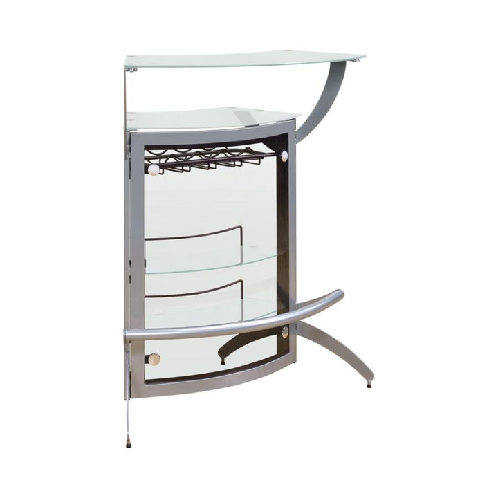 2-shelf Bar Unit Silver and Frosted Glass_1