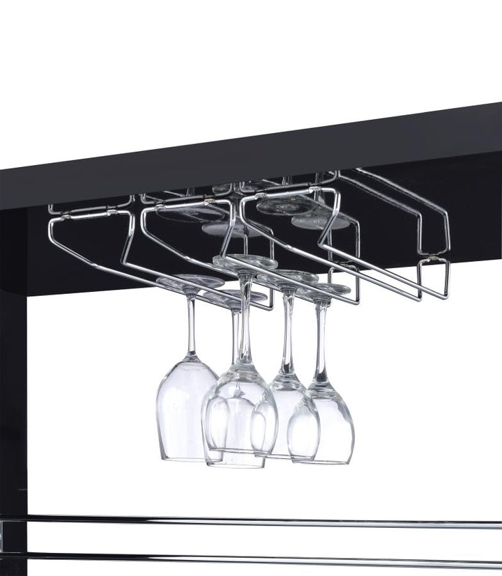 Rectangular 2-shelf Bar Unit Glossy Black_6