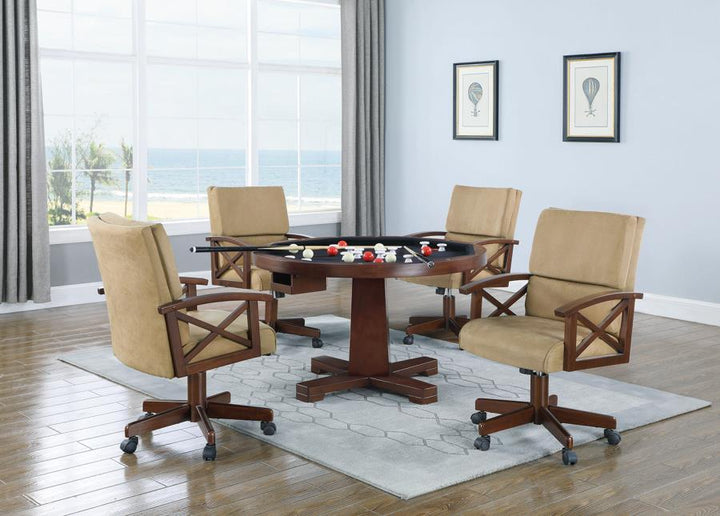 Marietta Round Wooden Game Table Tobacco_9