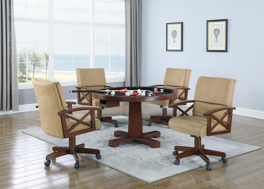 Marietta Round Wooden Game Table Tobacco_7