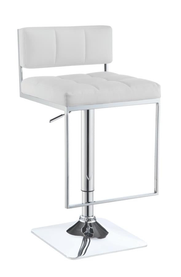 Adjustable Bar Stool White and Chrome_0