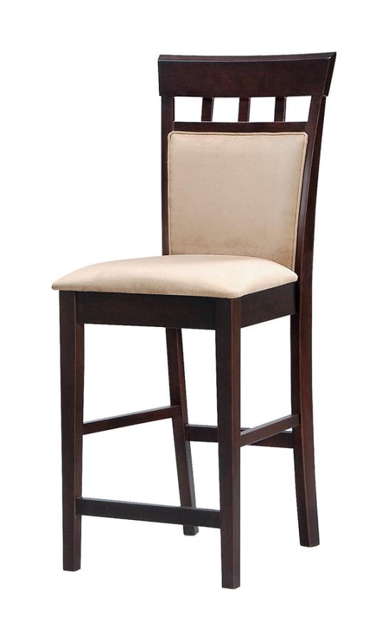 Upholstered Counter Height Stools Cappuccino and Tan (Set of 2)_0