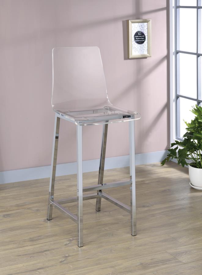 Bar Stools Chrome and Clear Acrylic (Set of 2)_0