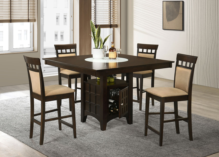 Gabriel 5-piece Square Counter Height Dining Set Cappuccino_0