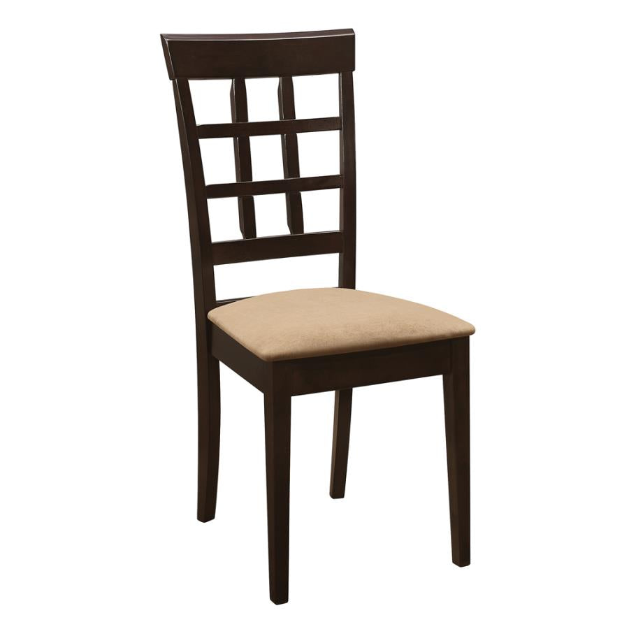 Gabriel Lattice Back Side Chairs Cappuccino and Tan (Set of 2)_1