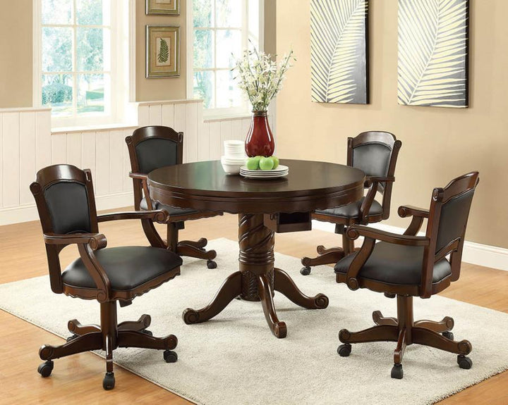 Turk Game Chair with Casters Black and Tobacco_0