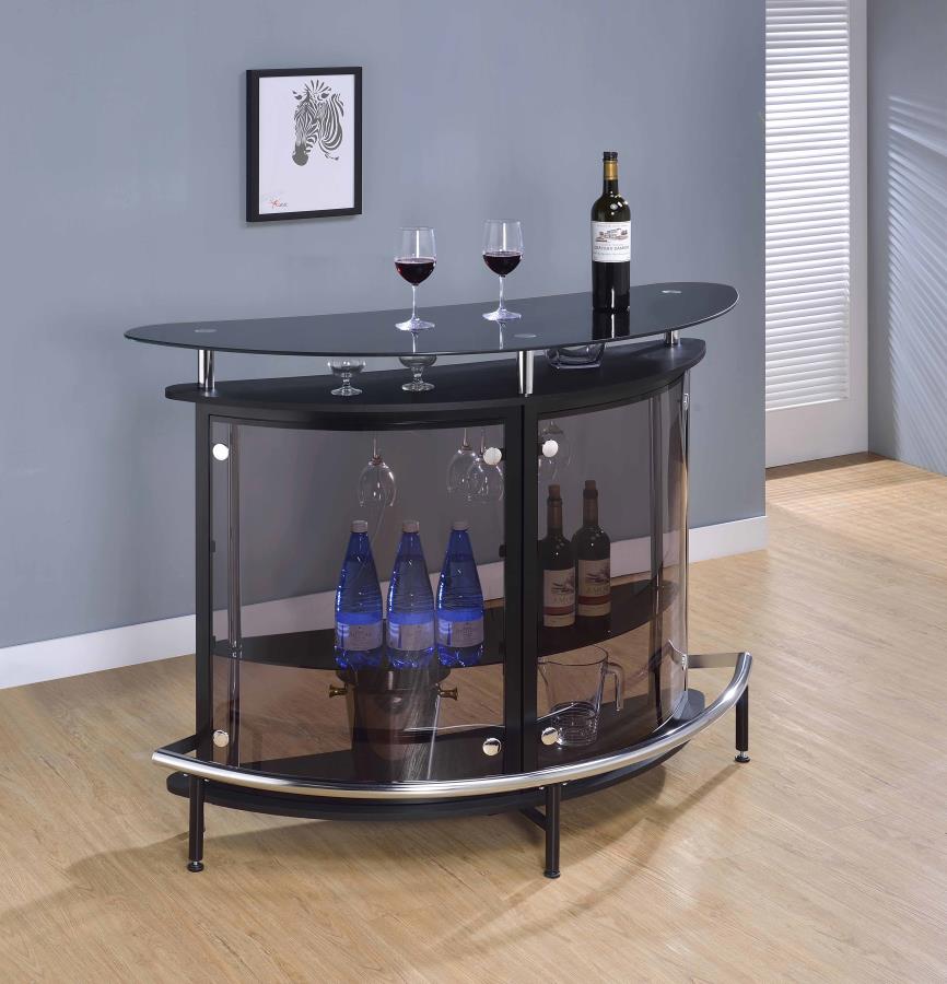 2-tier Bar Unit Black and Chrome_0