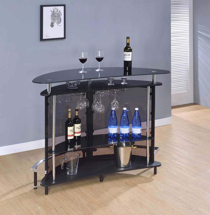 2-tier Bar Unit Black and Chrome_1