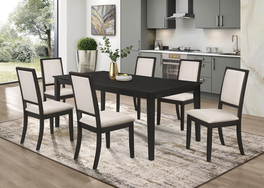 Louise 5-piece Dining Set Black and Cream_0
