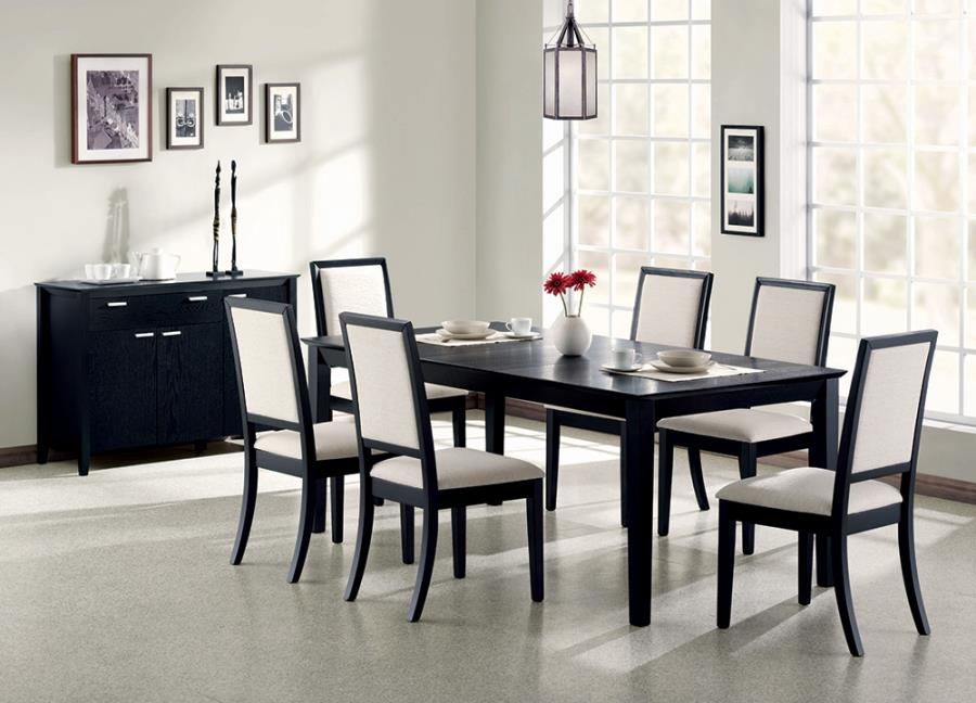 Louise 7-piece Rectangular Dining Set Black and Cream_0