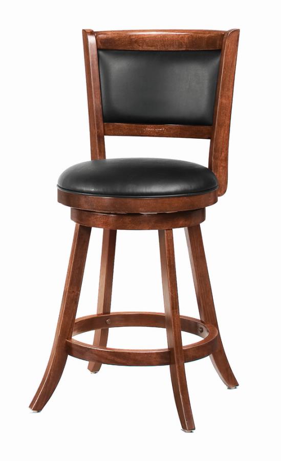 Upholstered Swivel Counter Height Stools Chestnut and Black (Set of 2)_0
