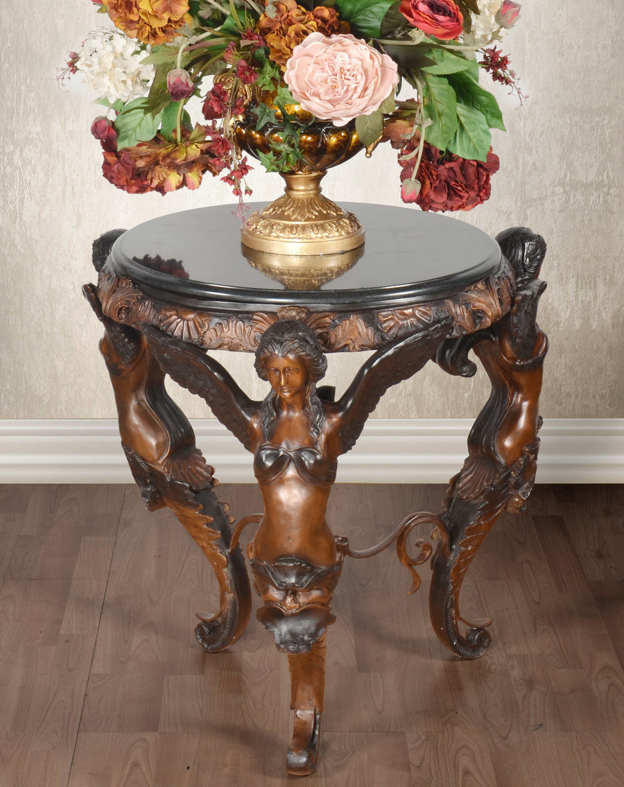 Roman Three Winged Lady Bronze Occasional Table_0