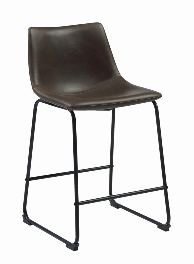 Armless Counter Height Stools Two-tone Brown and Black (Set of 2)_0