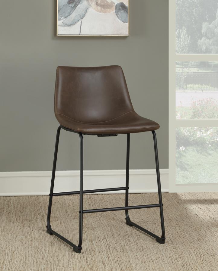 Armless Counter Height Stools Two-tone Brown and Black (Set of 2)_1
