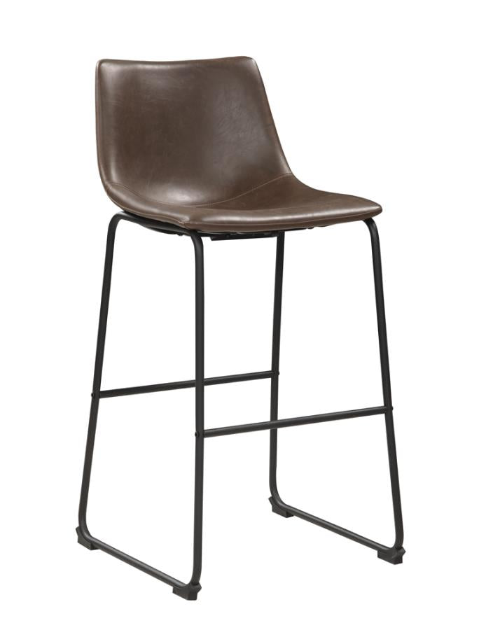 Armless Bar Stools Two-tone Brown and Black (Set of 2)_0