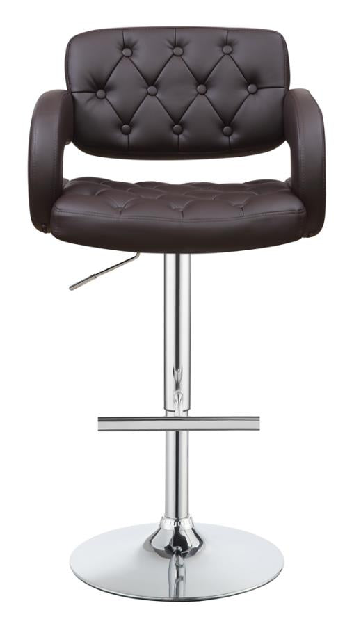 29" Adjustable Height Bar Stool Chrome and Brown_1