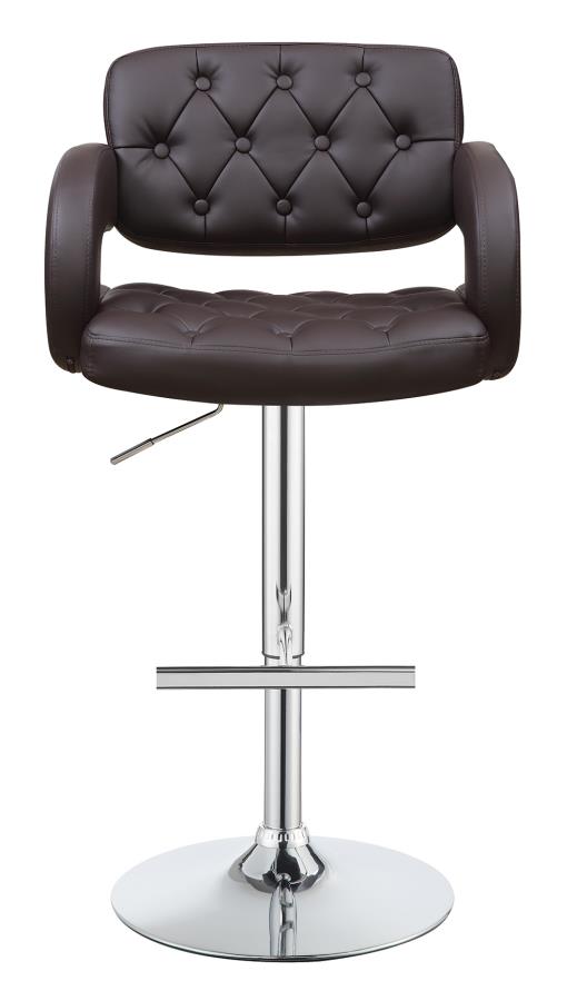 29" Adjustable Height Bar Stool Chrome and Brown_3