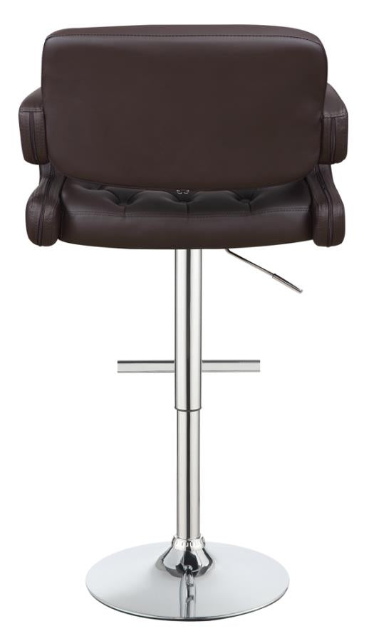 29" Adjustable Height Bar Stool Chrome and Brown_4