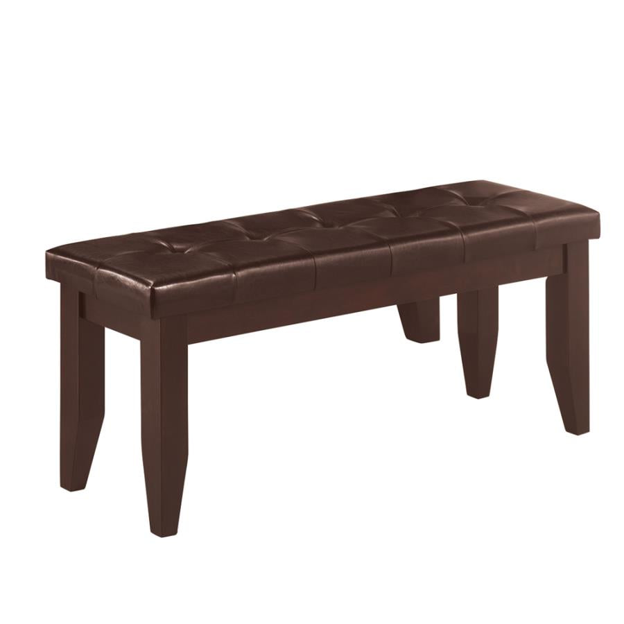 Dalila Tufted Upholstered Dining Bench Cappuccino and Black_1